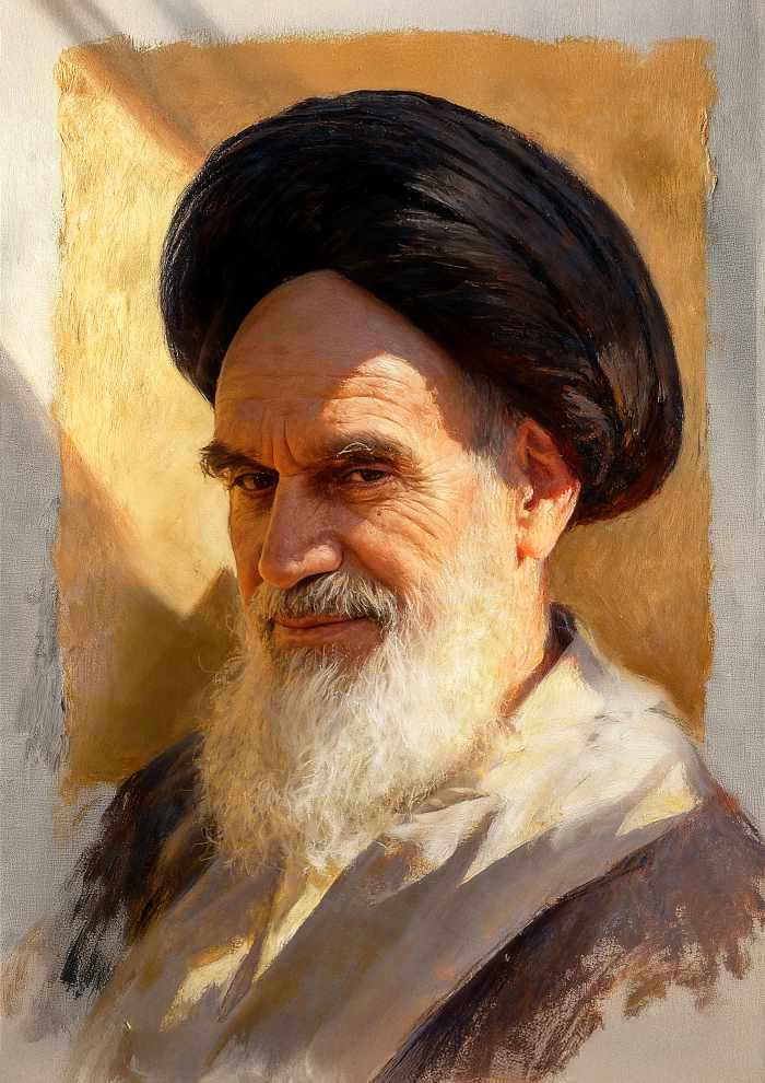 نقاشی چهره امام خمینی ره